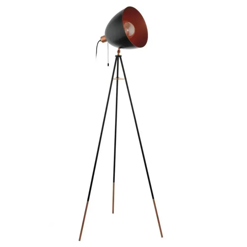 Eglo Chester Gulv H1495 Sort Kobber Gulvlampe 49386