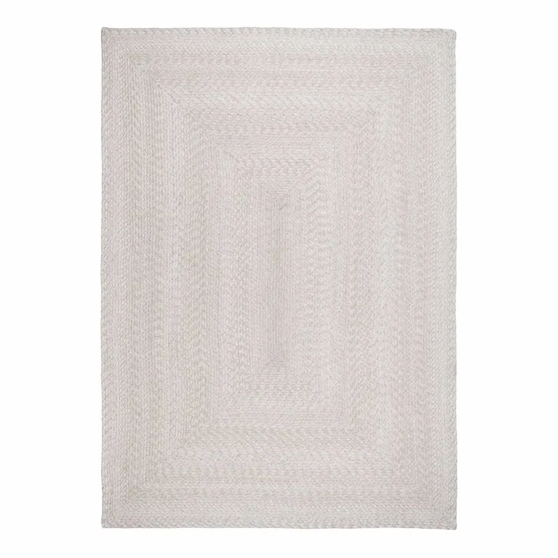 Flettet Tæppe   Sand Lavet Af 100  Genanvendt Plastik 140x200 Cm 3981305