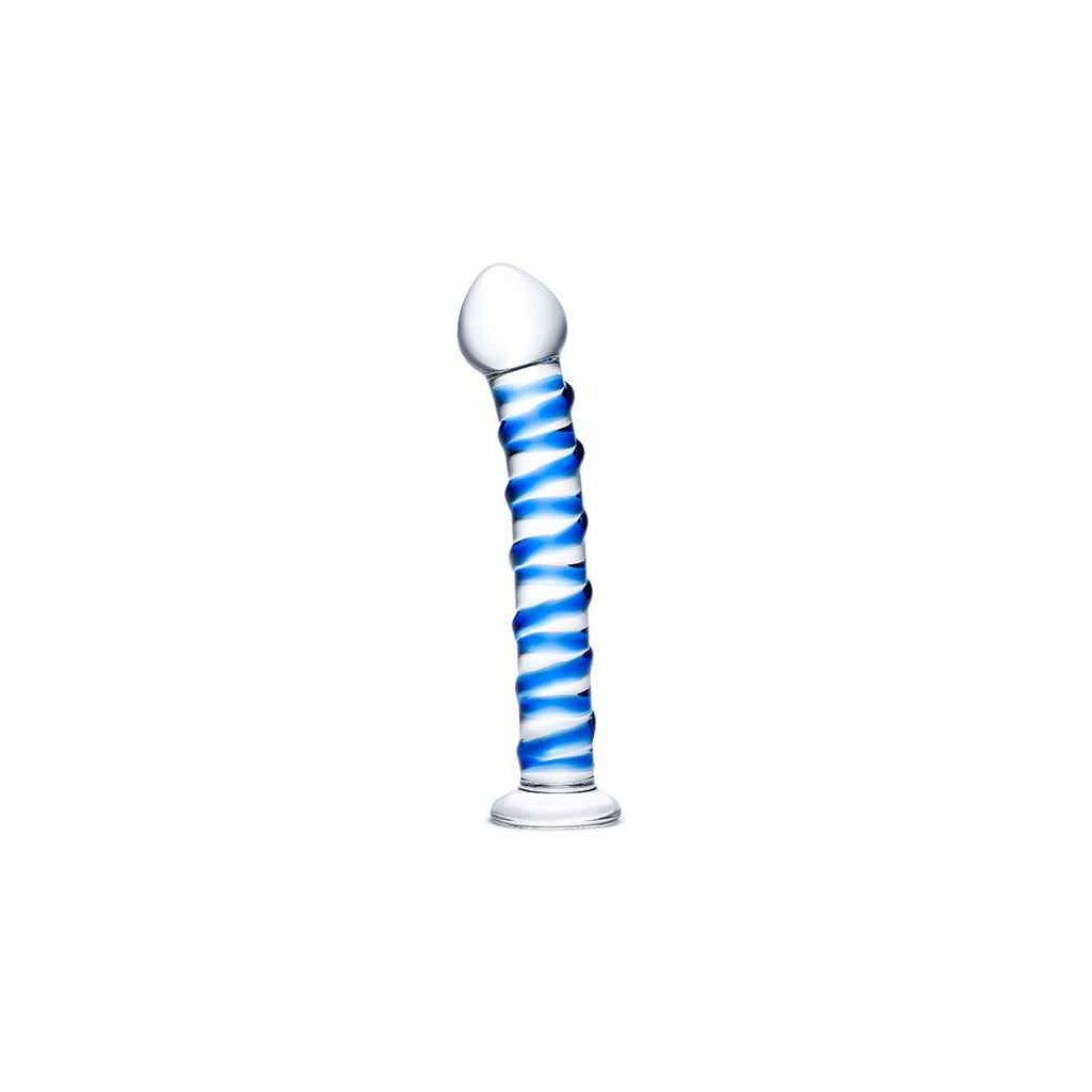 Glas Blue Spiral Glass Dildo
