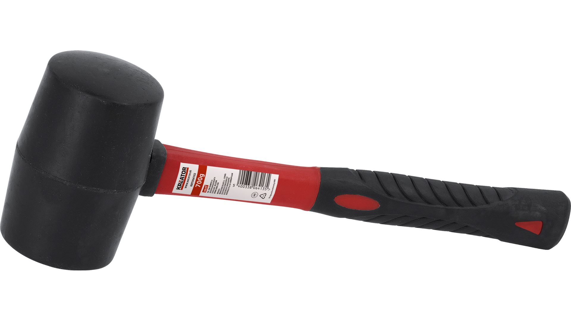 Gummihammer Sort   Fiberskaft 450 Gram