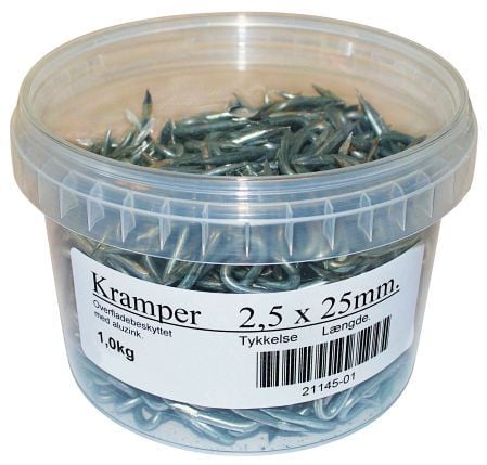 Hegnskramper Alu Zink     25 Mm   Kg