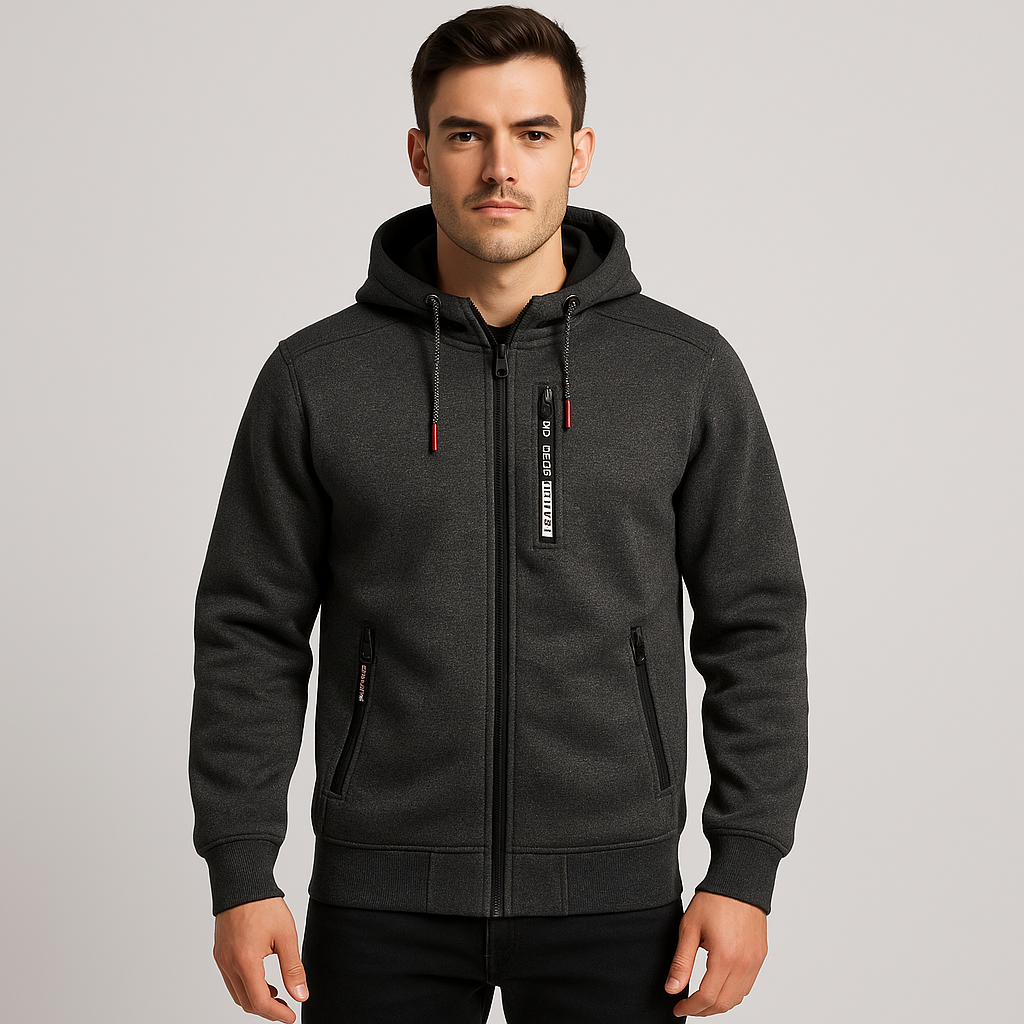 Herre Fleece Mørkegrå Large