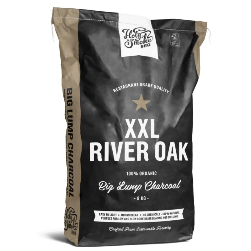Holy Smoke Bbq Restaurant Grade Premium Trækul    Riveroak   Kg