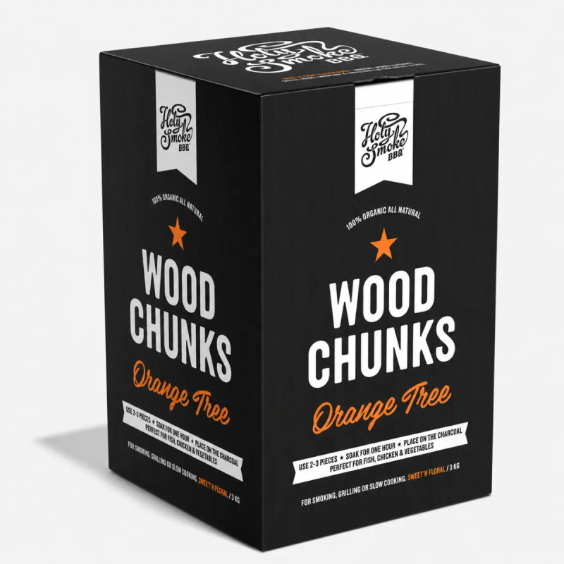 Holy Smoke Bbq Røgtræ Chunks Appelsin   Kg