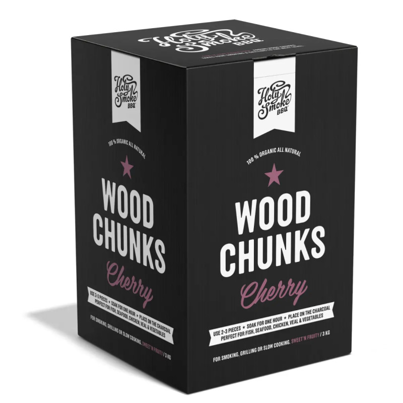 Holy Smoke Bbq Røgtræ Chunks Kirsebær   Kg