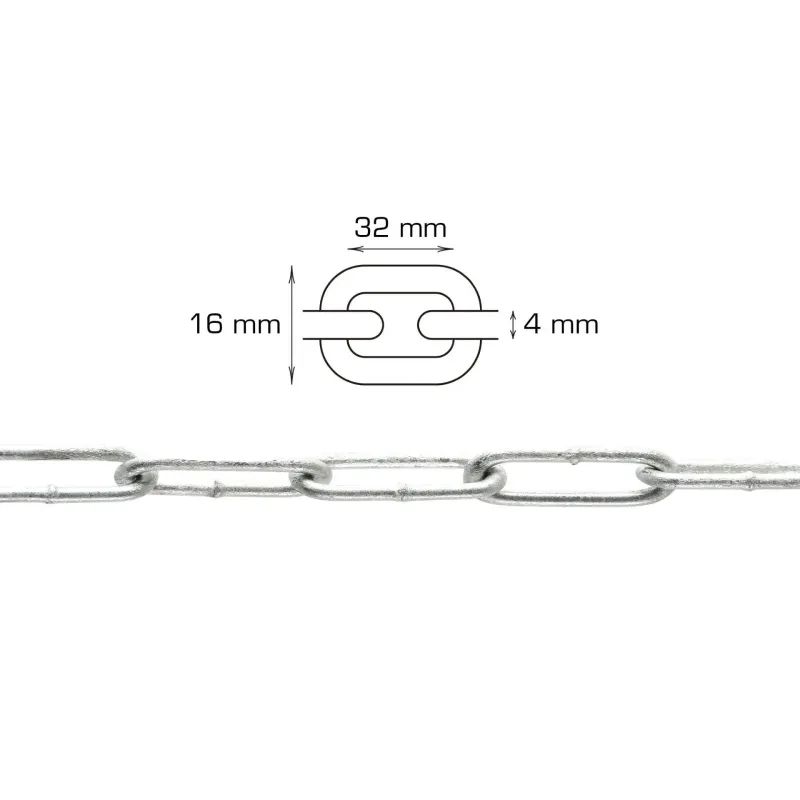Home-it Langleddet Kæde   Mm     Meter Galvaniseret