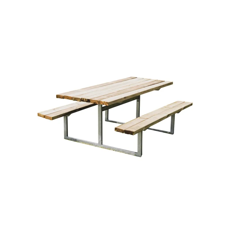 Hortus Bord- Bænksæt  Quot Ydun Quot  Trykimprægneret Og Galvaniseret Stel Uden Ryg  : 175    : 140 Cm 801-085
