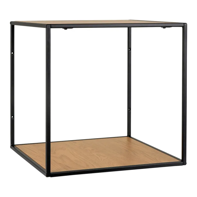 Hylde Med Sort Ramme Og Egetræslook Hylder 36x36x36 Cm 4282245