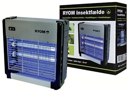 Insektfælde Ryom Plast Aluminium 2x 6w 75 M2