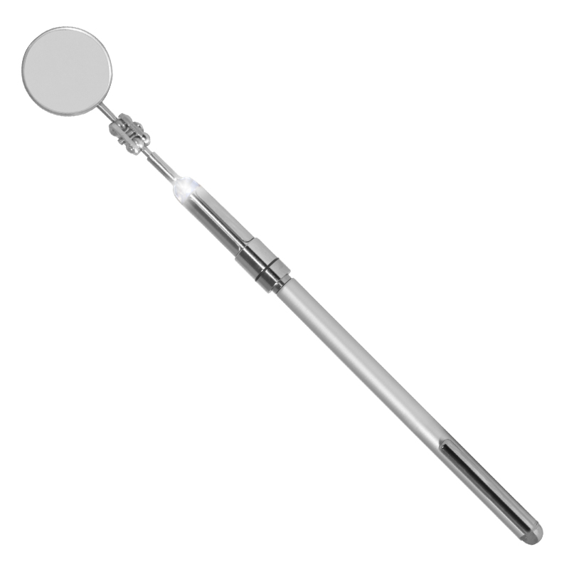 Inspektionsspejl Med Led-lys ø30 Mm Med Teleskopstang    665 Mm