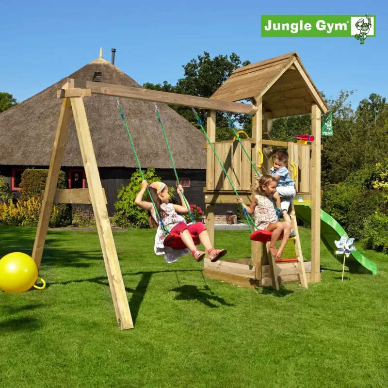 Jungle Gym Club Legetårn Komplet Inkl  Swing Module Xtra Ekskl  Rutschebane 804-284sb