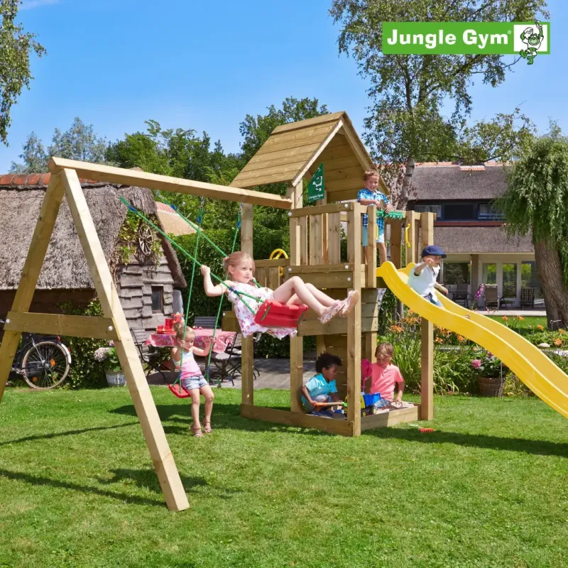 Jungle Gym Cubby Legetårn Komplet Inkl  Swing Module Xtra Ekskl  Rutschebane 804-269sb