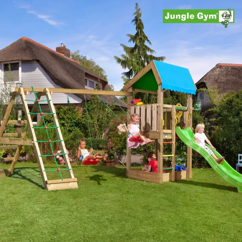 Jungle Gym Home Legetårn Komplet Inkl  Climb Module Xtra Ekskl  Rutschebane 804-315cb