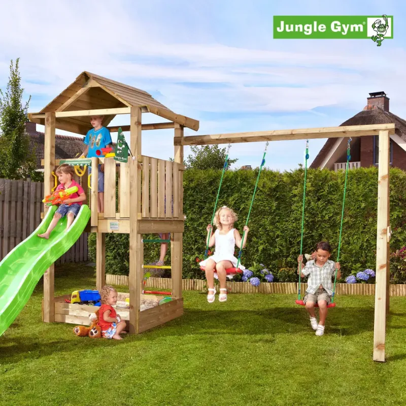 Jungle Gym House Legetårn Komplet Inkl  Rutschebane 804-312n