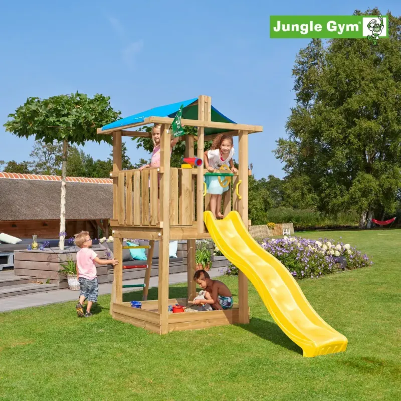 Jungle Gym Hut Legetårn Komplet Inkl  Rutschebane 804-282n