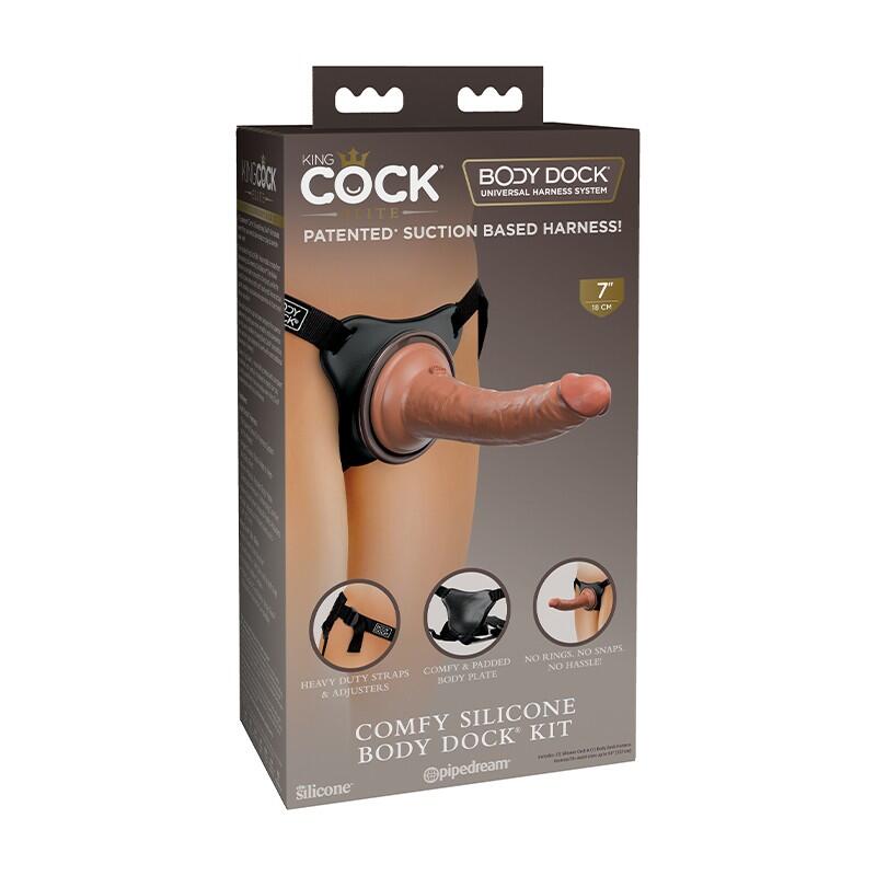 King Cock Elite Comfy Silicone Body Dock Kit   Quot  Dildo
