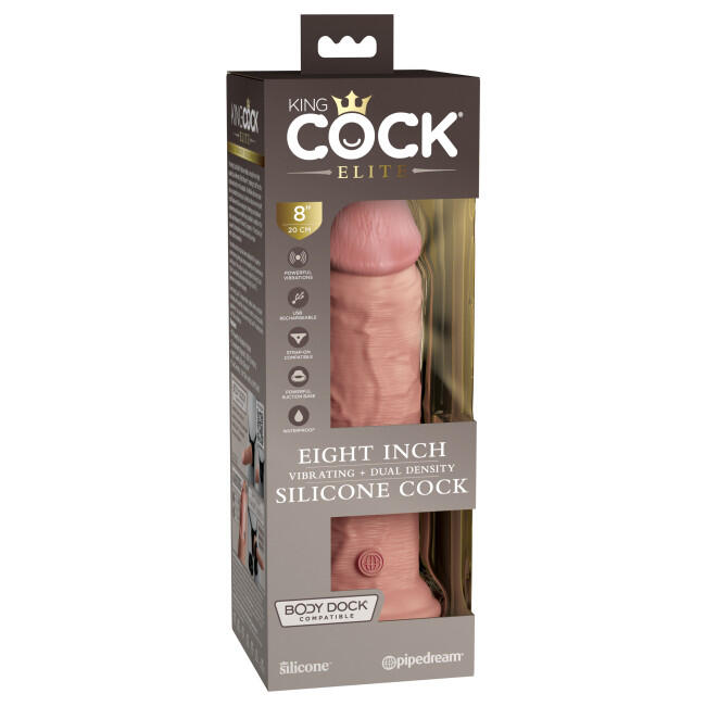 King Cock Elite   Quot  Vibrating Dual Density Strap On Compatible