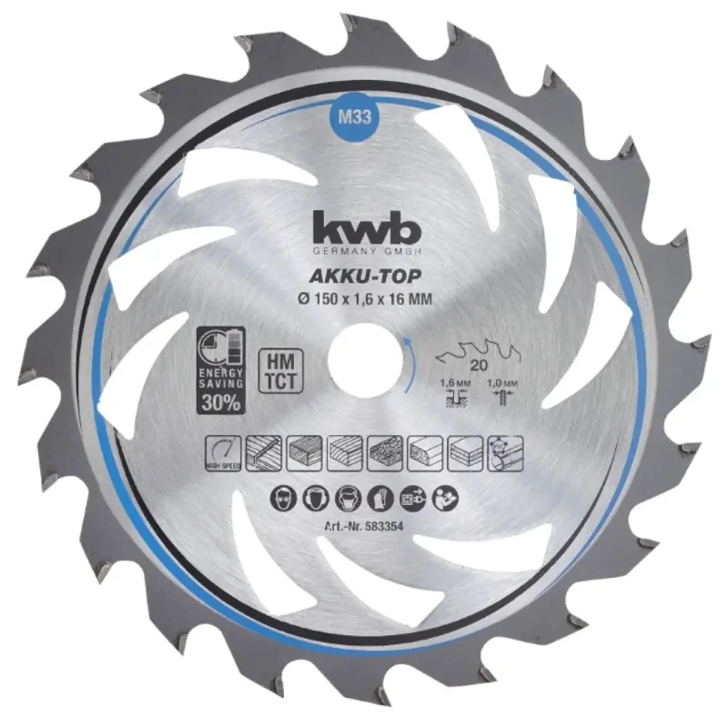 Kwb Rundsavsklinge  Tct  Mediumtynd  ø150 ø16 Mm  20 Tænder