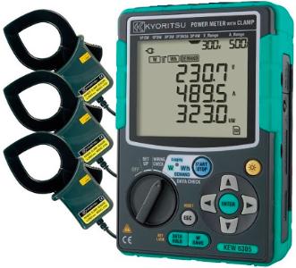 Kyoritsu 6305    -faset Mini Energianalysator    500a Strømtænger