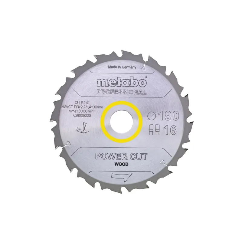 Metabo 4007430177216 628011000 Rundsavklinge Power Cut Wood Kvalitet Professional Til Håndrundsav
