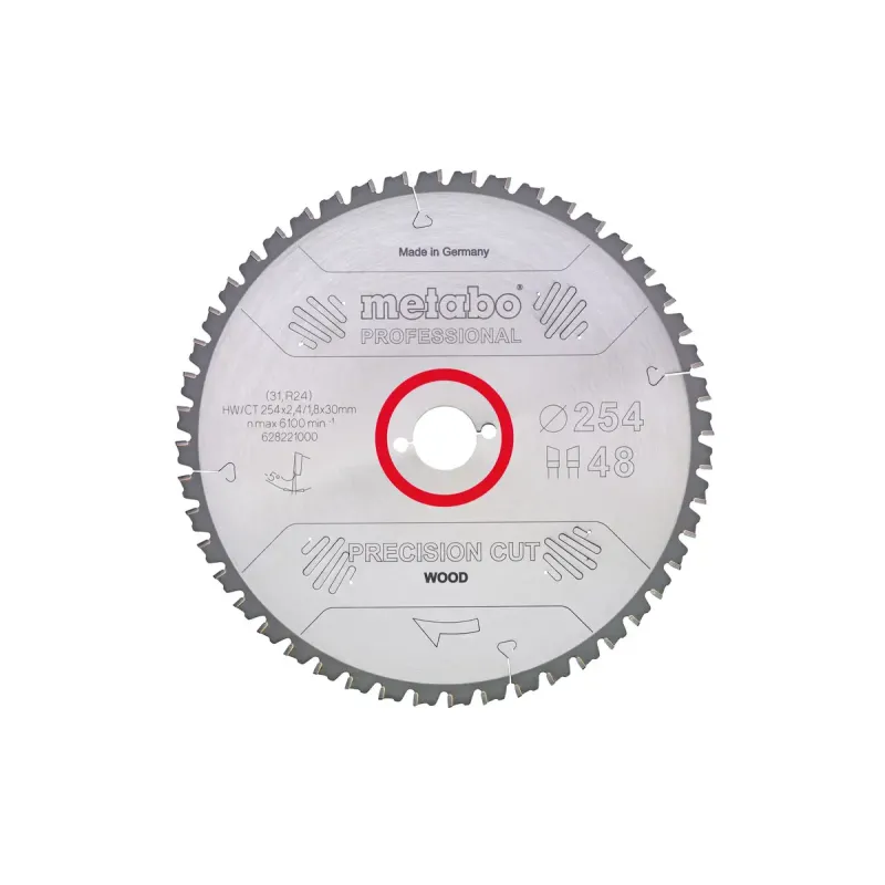 Metabo 4007430176356 628041000 Rundsavklinge Precision Cut Wood  Kvaliltet Professional  Til Semistationære Rundsav