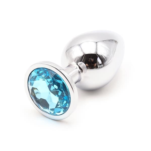 Mini Diamant Buttplug Sølv Turkis