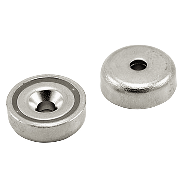 Neodymium Pottemagnet ø20x6 Med Undersænket Skruehul ø4 Mm