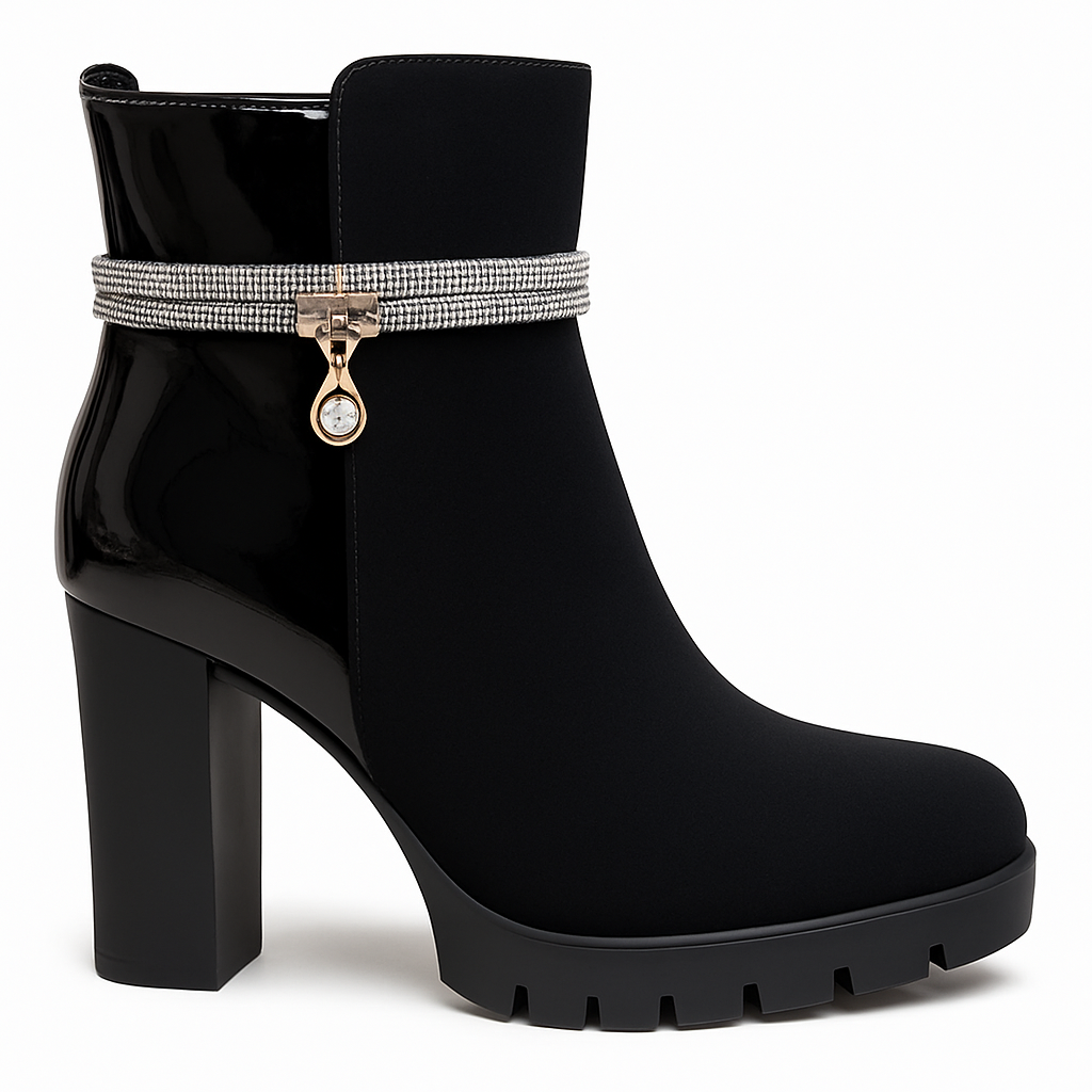 Noira Crystal Charm Heel Boot 40