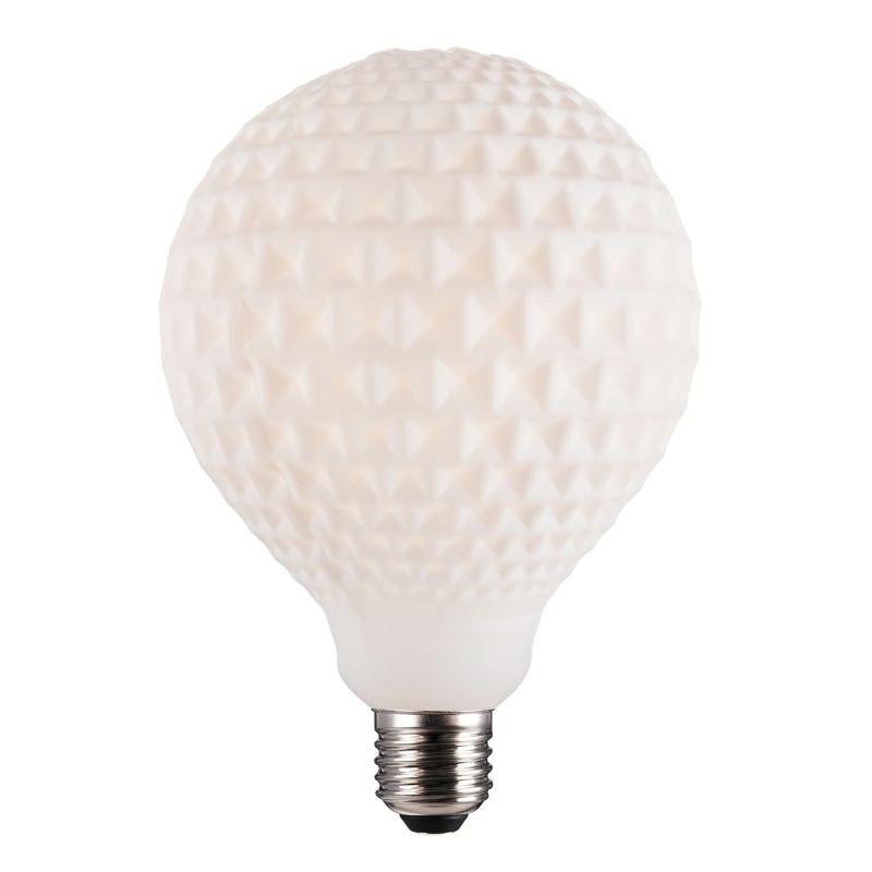 Nordlux Deco E27 G125 Checked Pære Opal Hvid