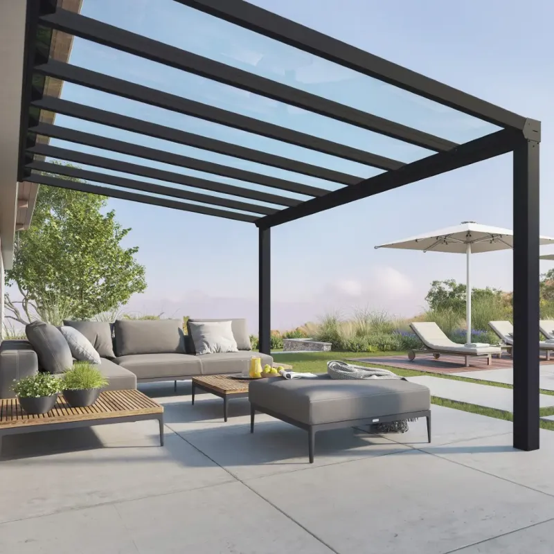 Palram Canopia Stockholm Terrasseoverdækning   4x5 2m Antracitgrå 540-122