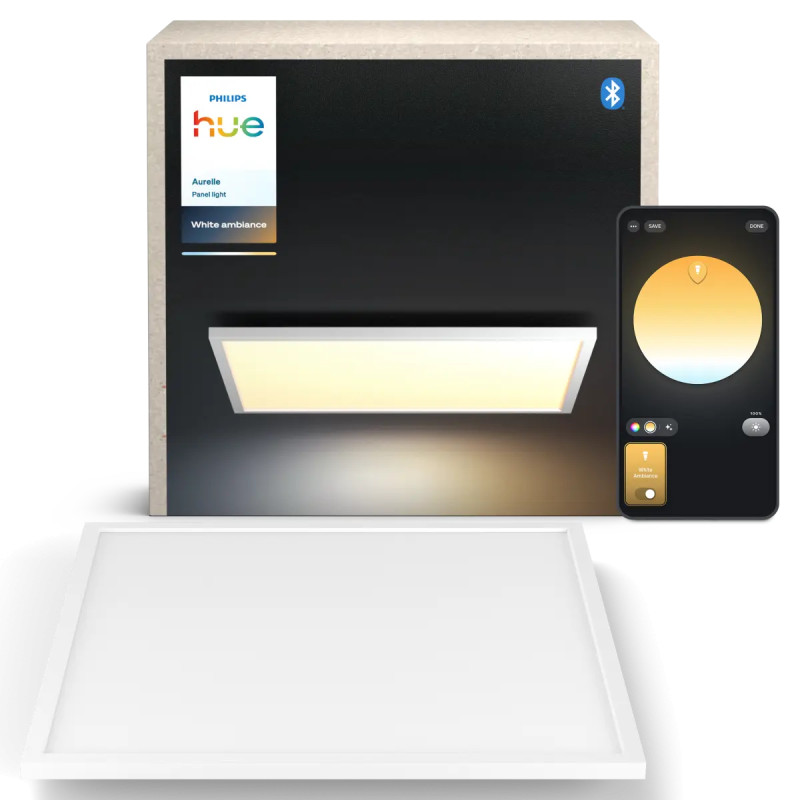 Philips Hue Aurelle White Ambiance Kvadratisk Led Loftpanel Hvid 60x60 Cm