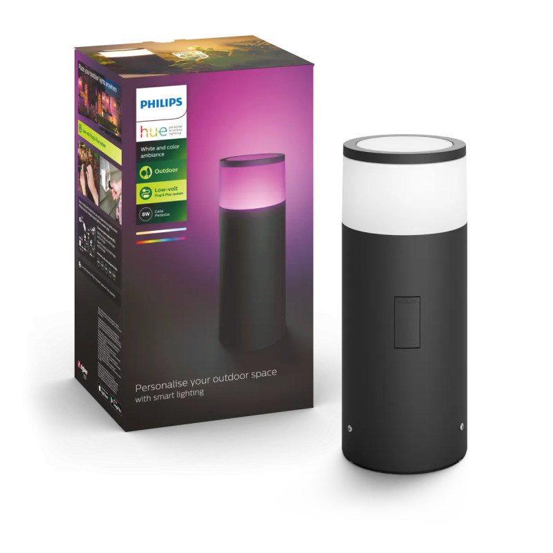 Philips Hue Calla White And Color Ambiance Lav Bedlampe Sort 8w Extension