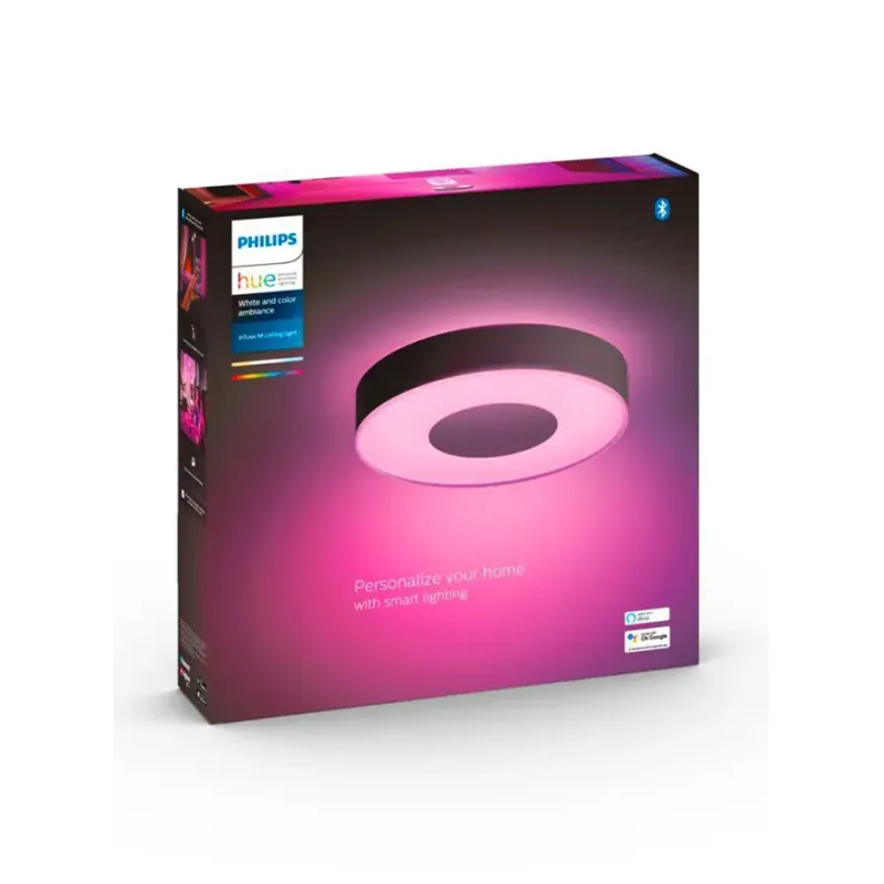 Philips Hue Infuse   Hue Ceiling Lamp Black  White Color Ambience