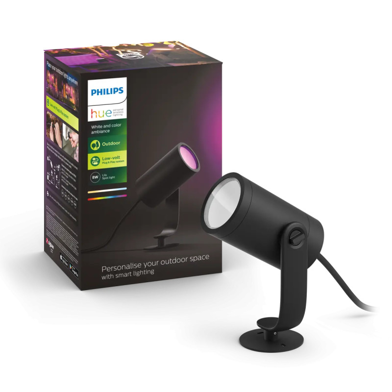Philips Hue Lily White And Color Ambiance Udendørs Spot Antracit 8w Extension