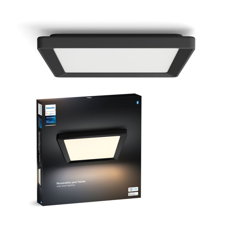 Philips Hue Tento Hue Wa Slim Loftlampe Sq   Sort Loftlampe White Ambiance