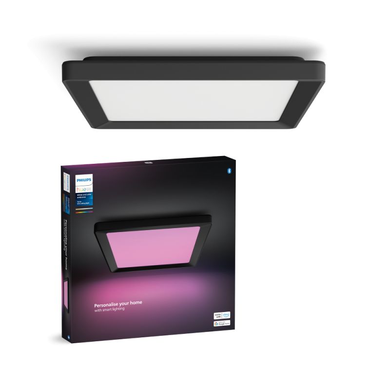 Philips Hue Tento Hue Wca Slim Loftlampe Sq   Sort Loftlampe White Color Ambience