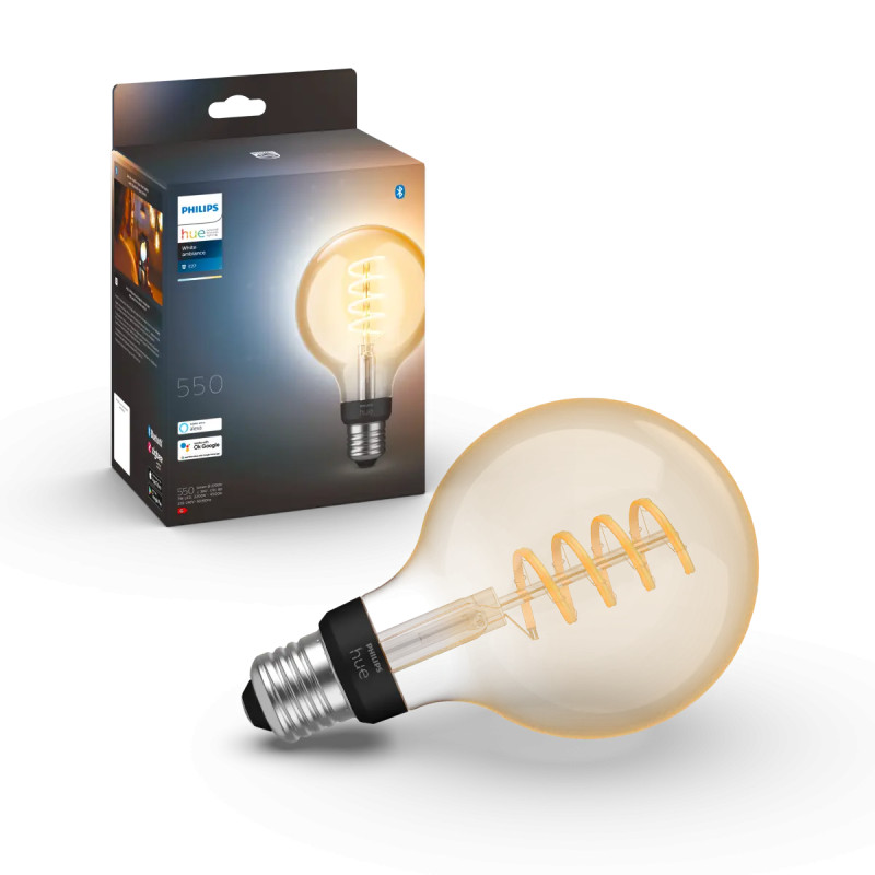 Philips Hue White Ambiance Filament Globe Led Pære E27 40w Bluetooth