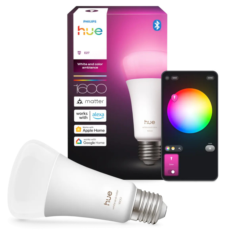 Philips Hue White And Color Ambiance A67 Led Pære E27 1600 Lm
