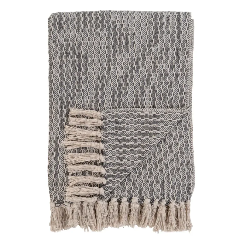 Plaid   Mørkegråt Og Hvidt Bomuld Design   3961004