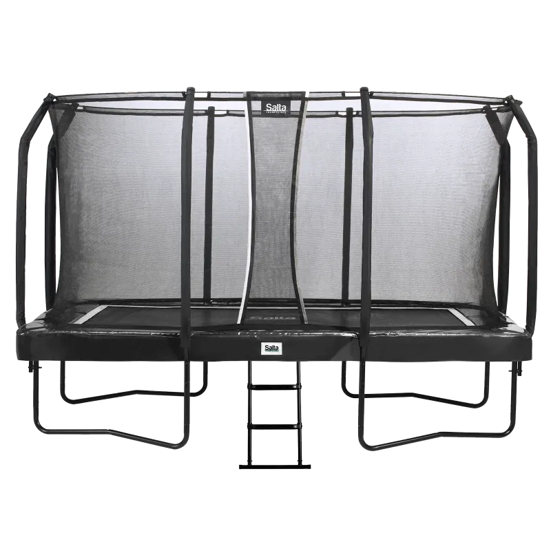 Salta Trampolin First Class Rektangulær 427x244 Cm  Sort Inkl  Stige   Sikkerhedsnet 805-826