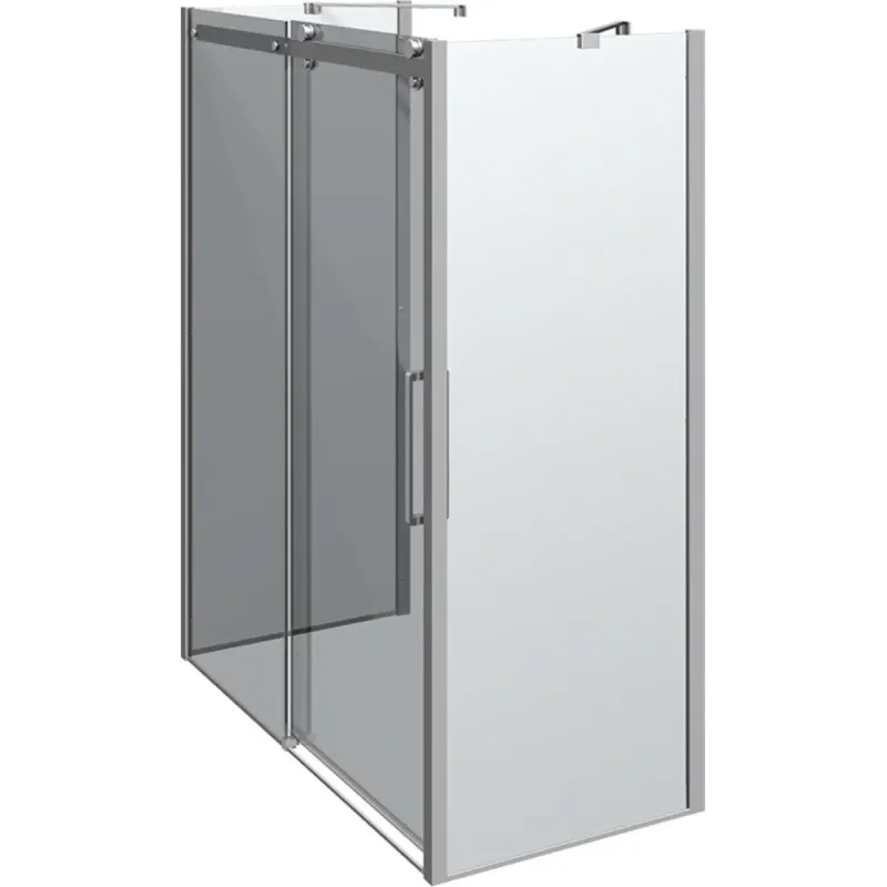 Scanbad Skydedør     Sidepanel Deluxe 1600 800mm Krom Klar