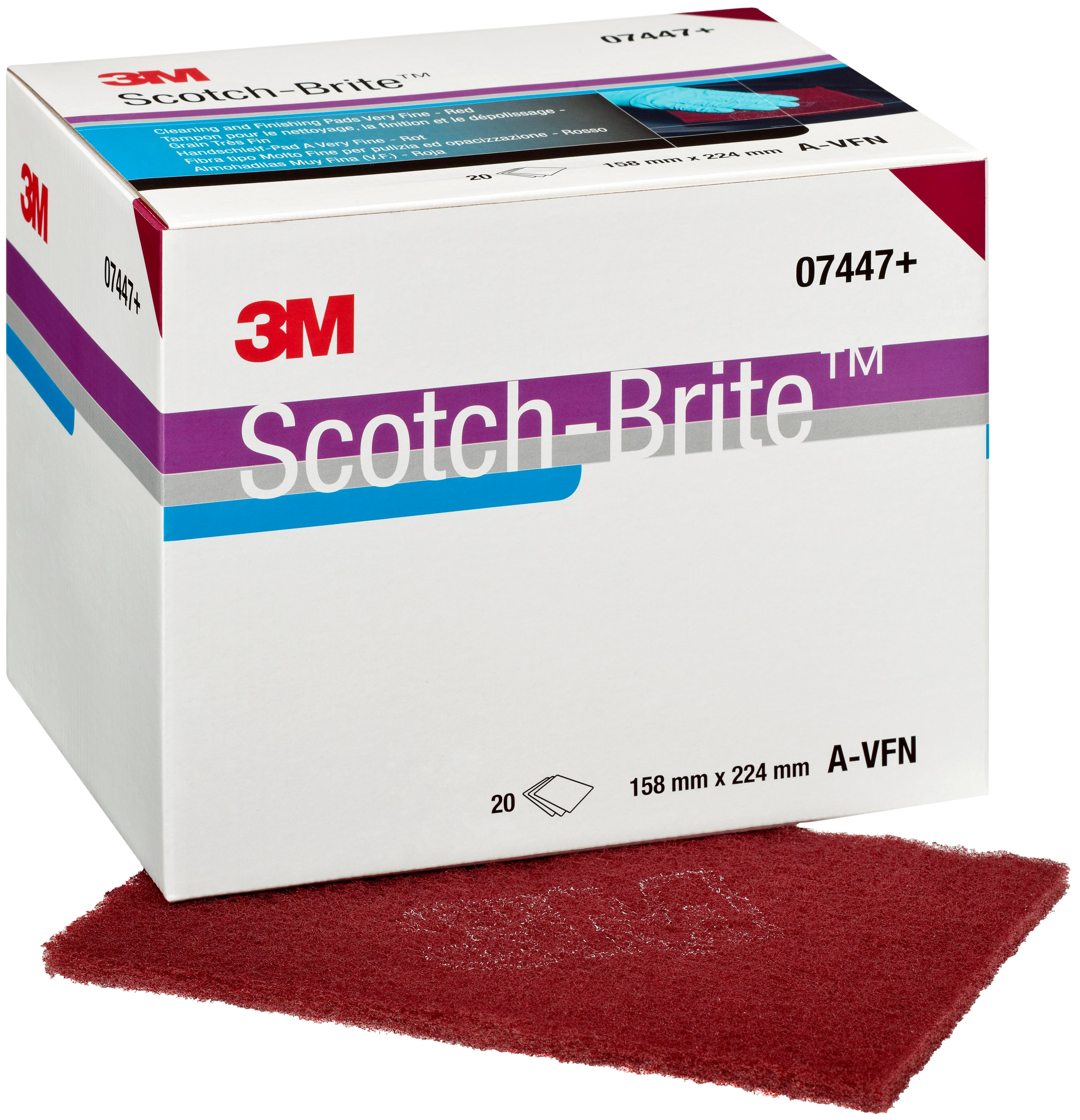 Scotch-brite Polérark Cf-hp    Vfn  Rød 158ã 224mm
