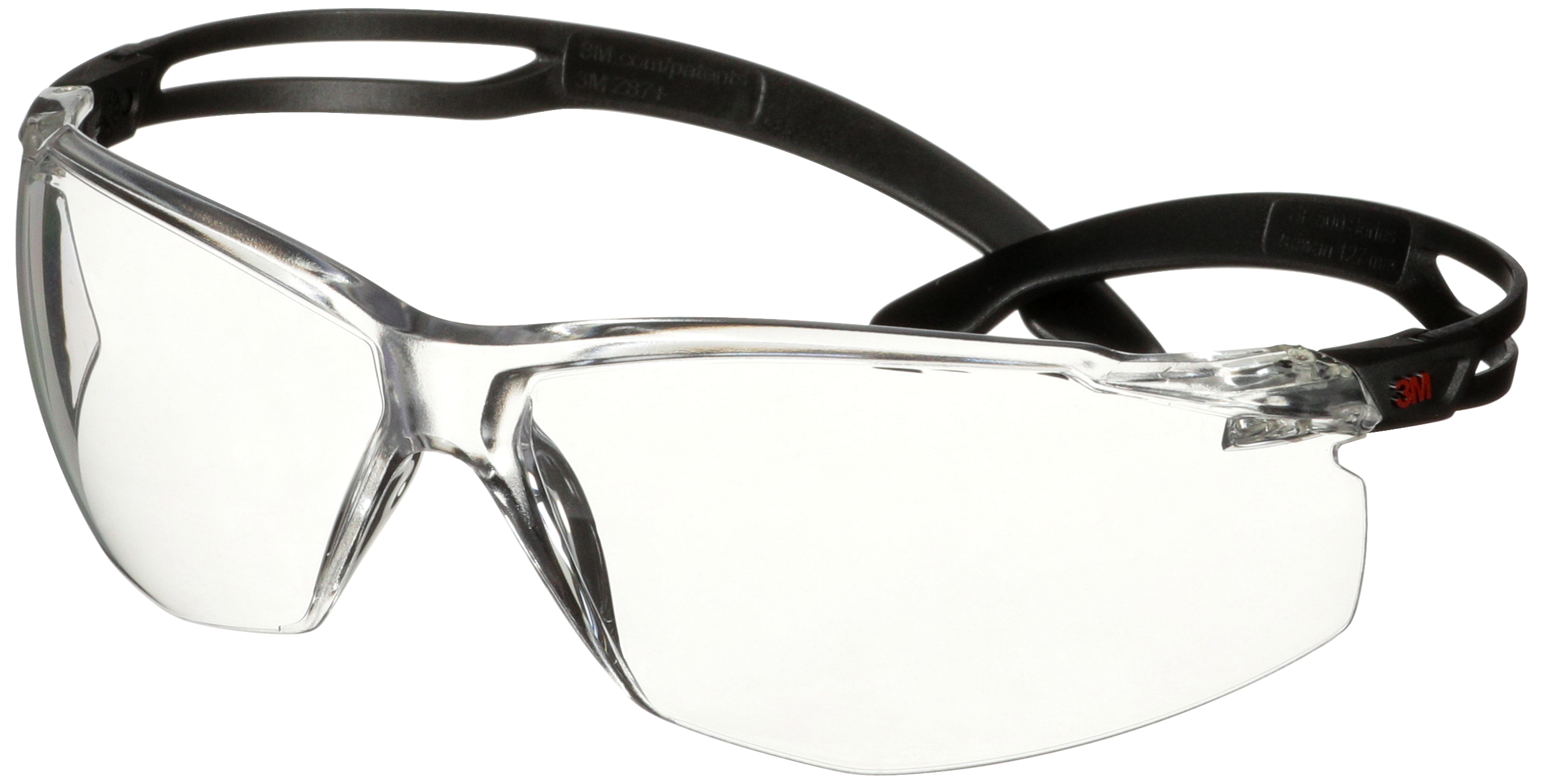 Securefit 500 Besk Brille  Sort Stel Klar Glas