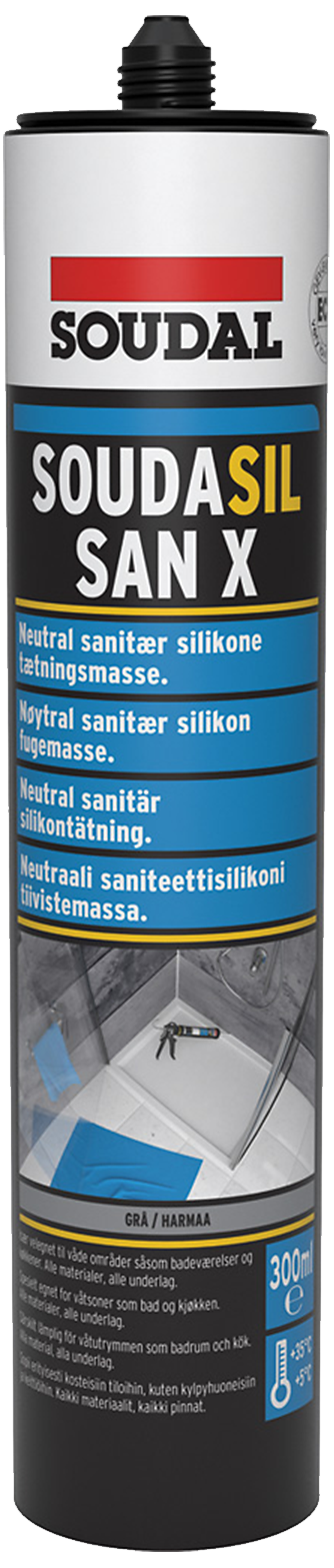Soudasil Sanx Sanitetssilicone 300ml Grå