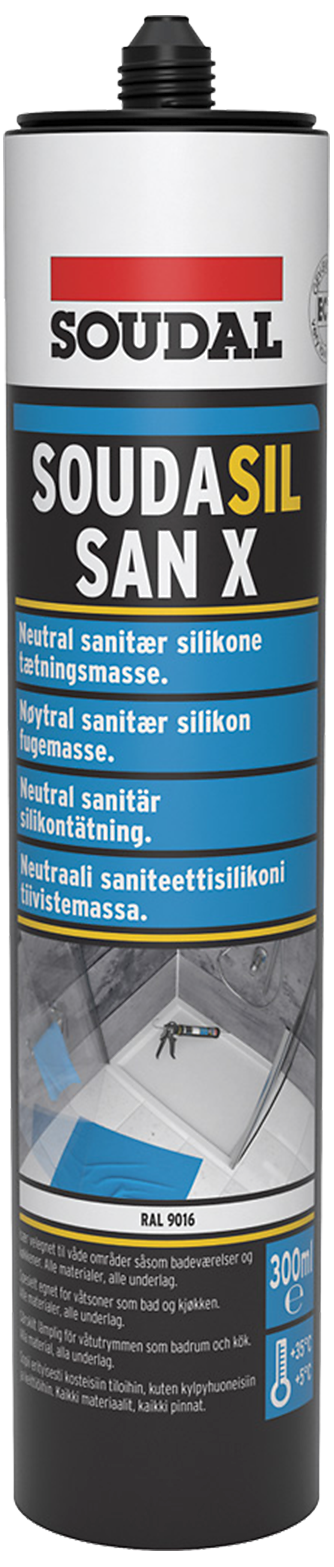Soudasil Sanx Sanitetssilicone 300ml Trafikhvid