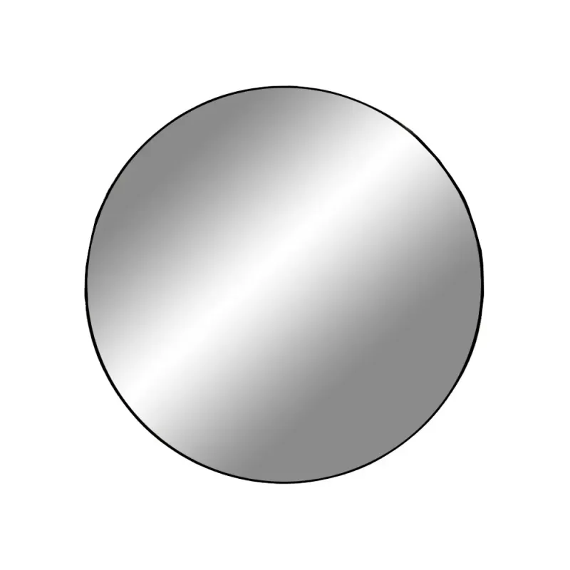 Spejl Med Ramme Sort ø60 Cm 4001210