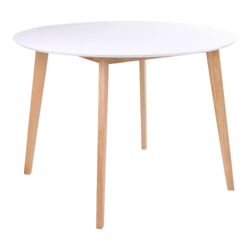 Spisebord   Hvid Og Natur ø105 H75 Cm 2201031