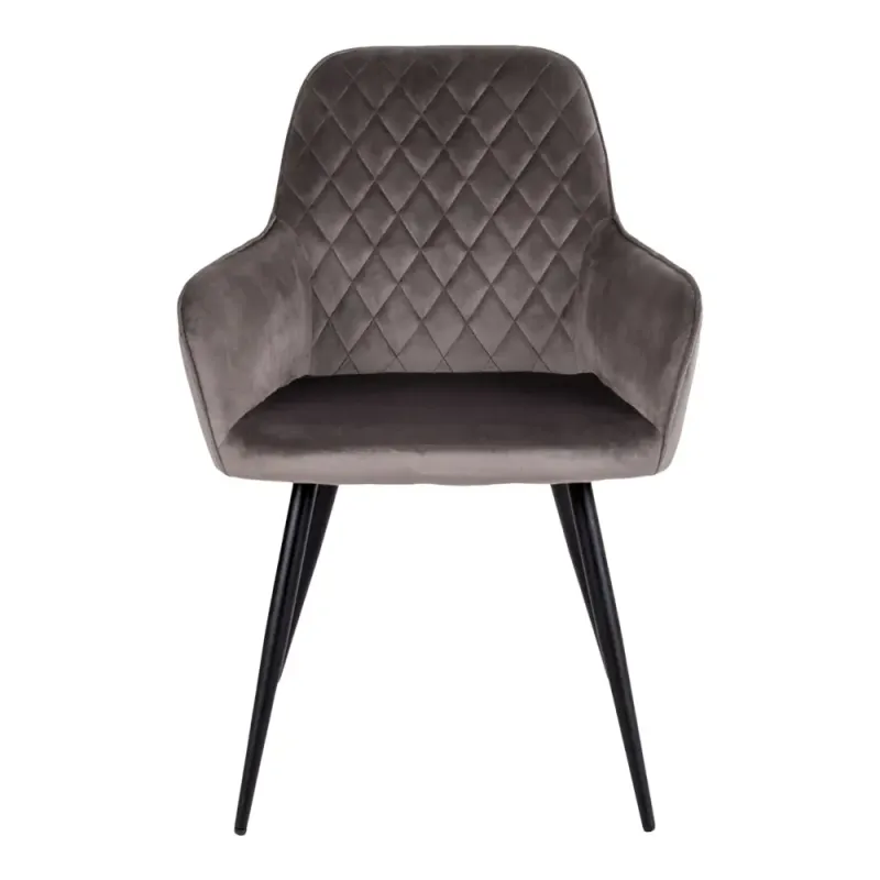 Spisebordsstol   Mushroom Velour Med Sorte Ben Hn1208 1001154