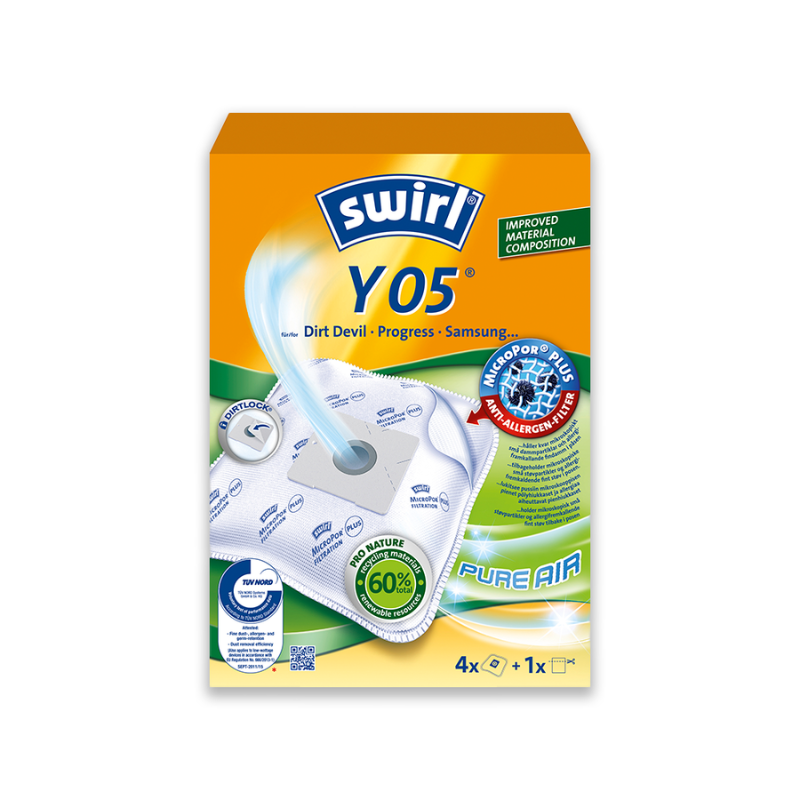 Swirl Støvsugerposer Y05 Til Aeg Ergo Essence  Aeg Smart  Samsung  Progress  Dirt Devil Mfl