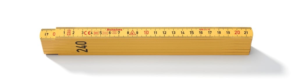 Tommestok Gul Glasfiber     Meter   12 Led 59-   -12 Gu